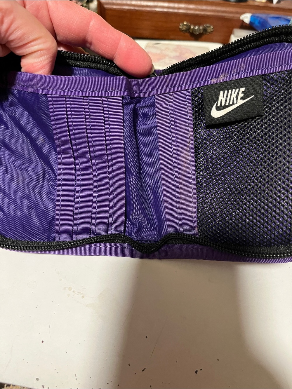 Nike Purple Zip Pouch Wallet with Front Pocket - Picture 2 of 3